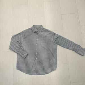 Peter Millar Summer Comfort Long Sleeve Black and White Plaid Shirt XXL